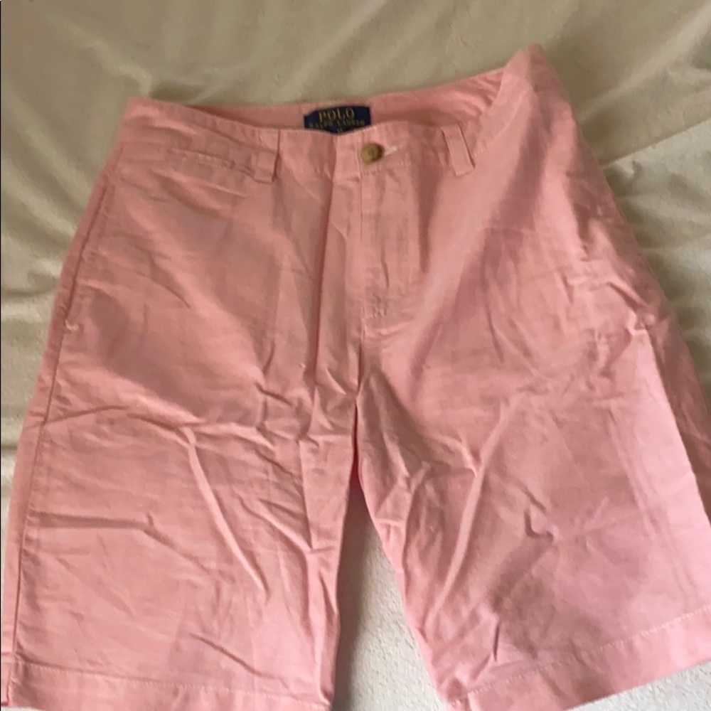 Kids Ralph Lauren pink polo linen/cotton shorts
